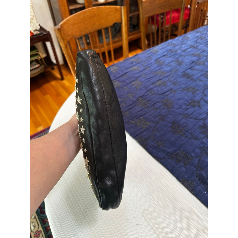 Jimmy Choo Black Leather Star Clutch Bag Silver Hardware - Picture 8 of 11